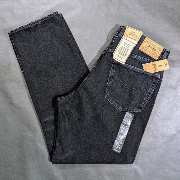 Polo Ralph Lauren Vintage Classic Fit Jeans Black Stretch Denim Men’s Size 33x32